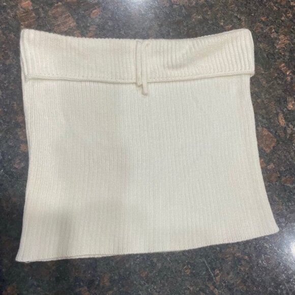 CELINE KNITTED TUBE TOP ON COTTON IVORY SZ SMALL PREPPY CHIC SEXY CELINE TOP - Picture 6 of 15